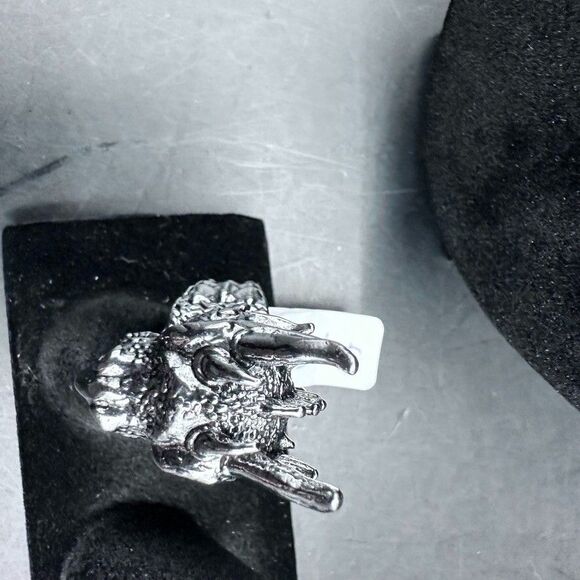 Dragon Head Mens Size 9 Ring Stainless Steel Gothic Viking Biker Rock Horned - Picture 4 of 6